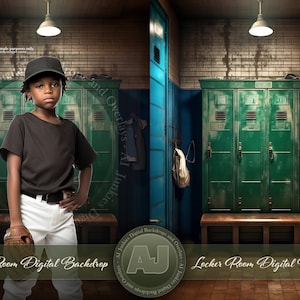 Locker Room Digital Background / Sports Photography / Composite Digital Backdrop / Baseball Football Softball / Photoshop Templates
