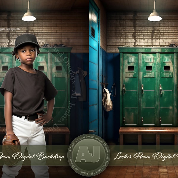 Locker Room Digital Background / Sports Photography / Composite Digital Backdrop / Baseball Football Softball / Photoshop Templates
