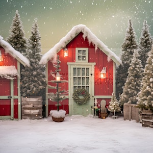 Christmas Tree Farm Digital Backdrop for Composite Photographers,  Background Template, Festive Image Compositions, Winter Scene Landscape