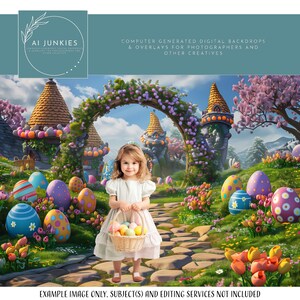 Easter Path  Digital Photography Backdrops - Photo Props for Composites - Custom Photoshop Templates - Holiday Scene - Eggs