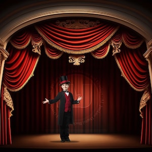 Performance Stage Digital Backdrop / Grand Stage Digital Background for Composite Photography /  Fantasy Stage / For Photographers / Kids