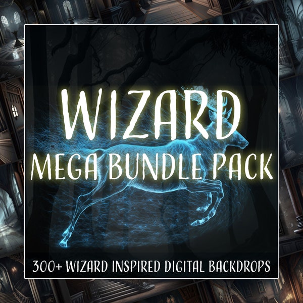 Ultimativer Zauberer Inspiriert Mega Bundle Pack Digitale Hintergründe und andere Ressourcen, Zauberschule Digitale Kulissen, Hexen und Zauberer