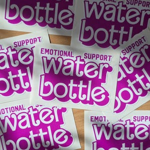 Adesivo per bottiglia d'acqua con supporto emotivo / Barbie / Decorazione / Meme