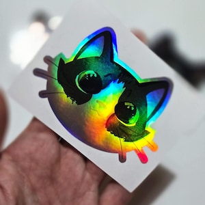 Kitten Sticker | Cat Planner Sticker | Journal Decoration Kitty | Scrapbooking | Holographic Sticker