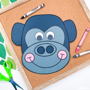 Gorilla Craft Patterns | Zoo Animal Craft | Zoo Animal Activities | Jungle Animal Craft