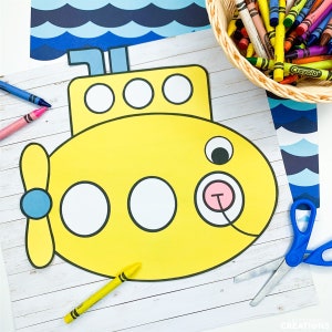 Submarine Craft for Kids | Transportation Crafts | Transportation Activities | Submarine Template | Submarine Pattern | Cut and Paste Craft