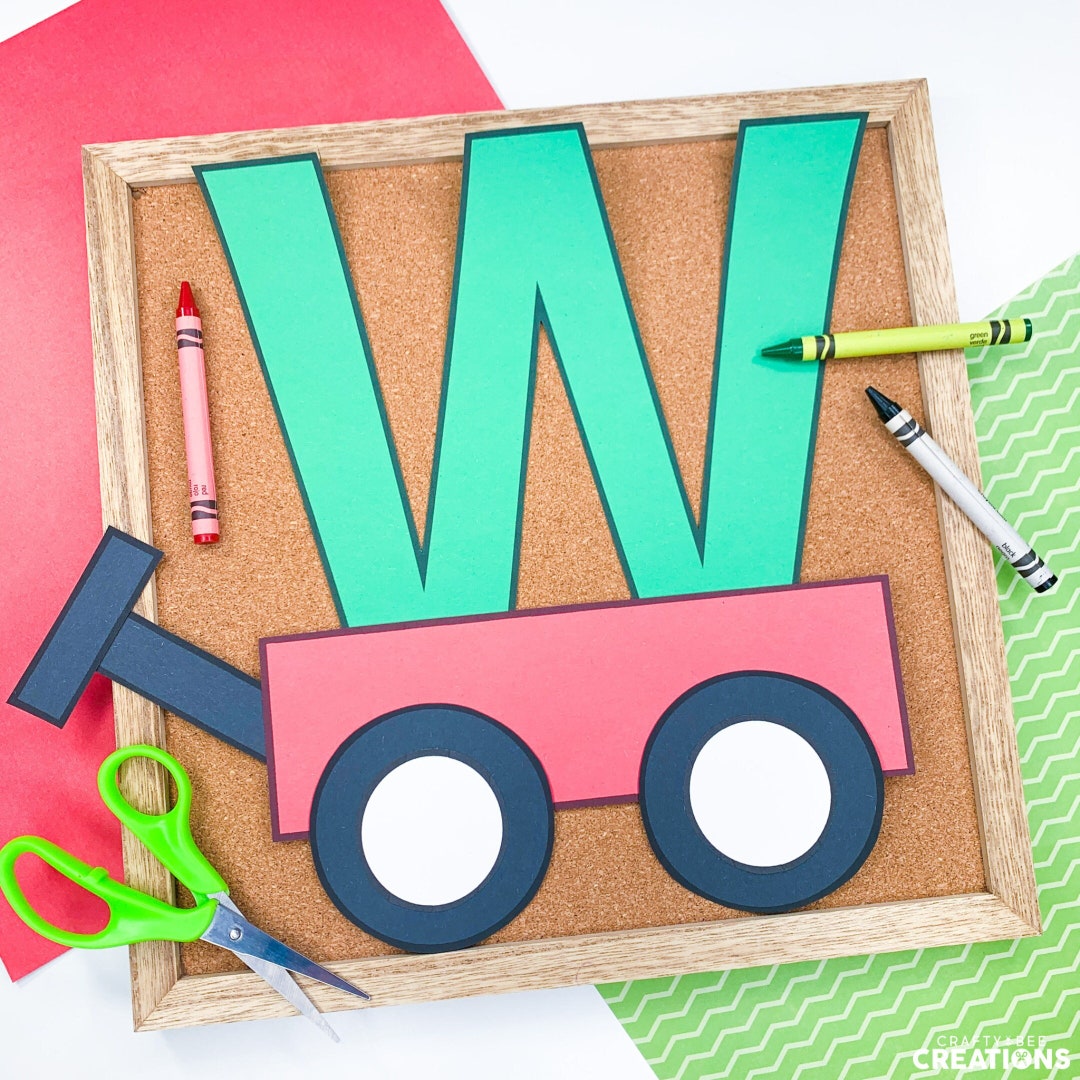 Letter W Craft Patterns Wagon Craft Alphabet Crafts Etsy