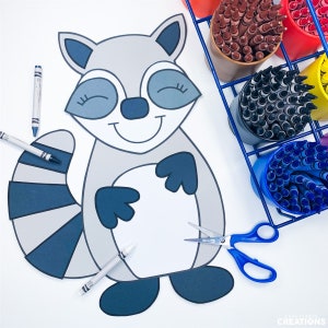 Raccoon Craft for Kids | Raccoon Template | Raccoon Pattern | Camping Activities | Forest Animal Crafts | Woodland Animals