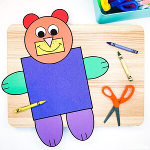 Shape Animal Craft Patterns | Bear Craft | Shape Activities | 2D Shapes