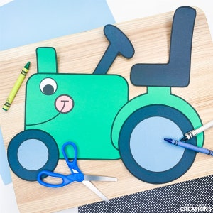 Tractor Craft for Kids | Transportation Crafts | Transportation Activities | Farm Crafts | Tractor Template | Tractor Pattern