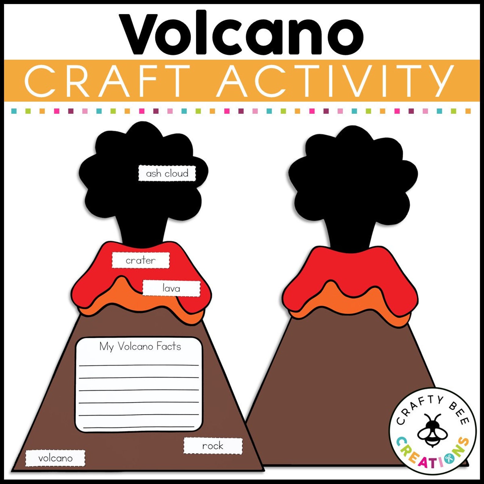 Volcano Craft for Kids | Volcano Template | Volcano Pattern | Natural ...