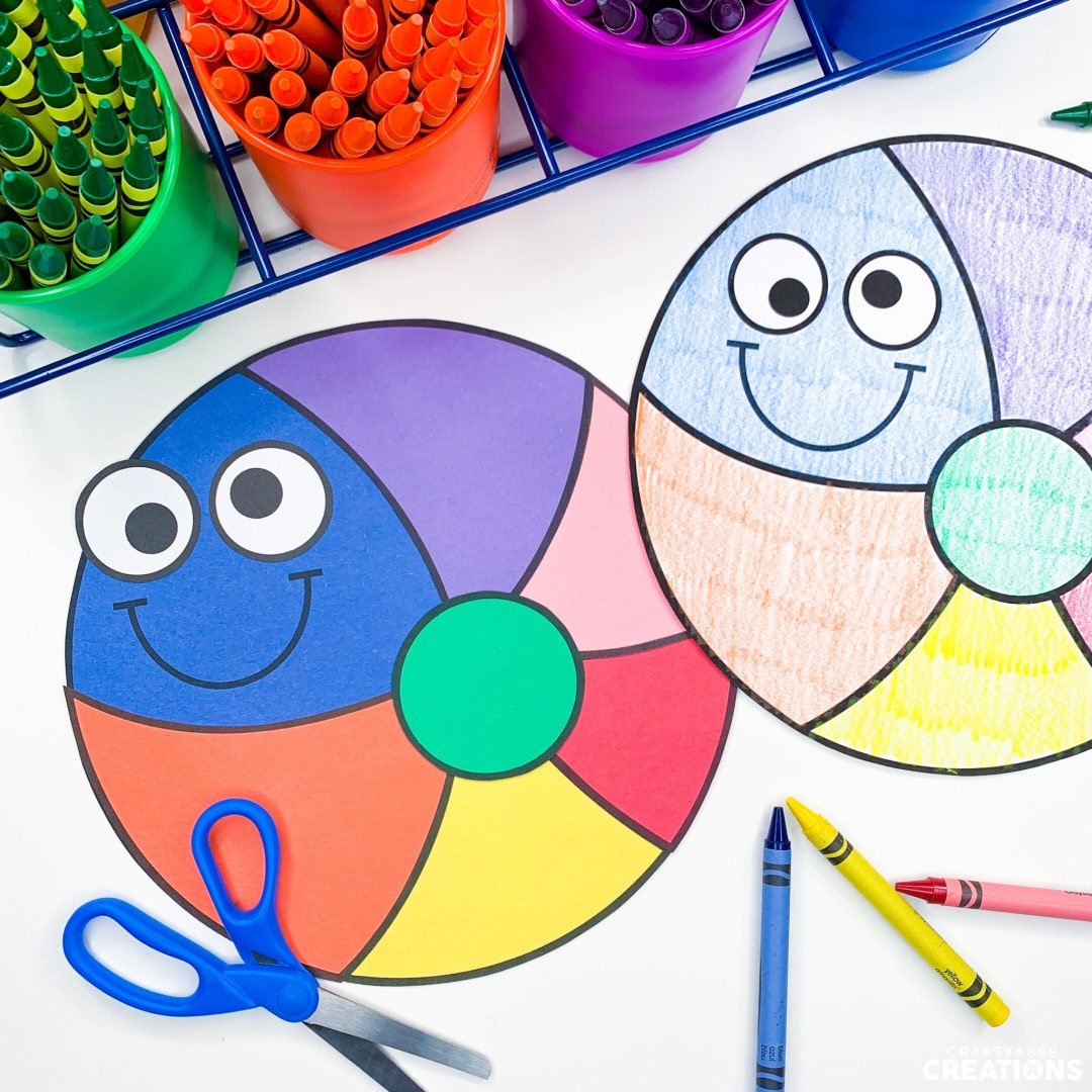 Summer Craft for Kids  Beach Ball Craft  Beach Ball Template