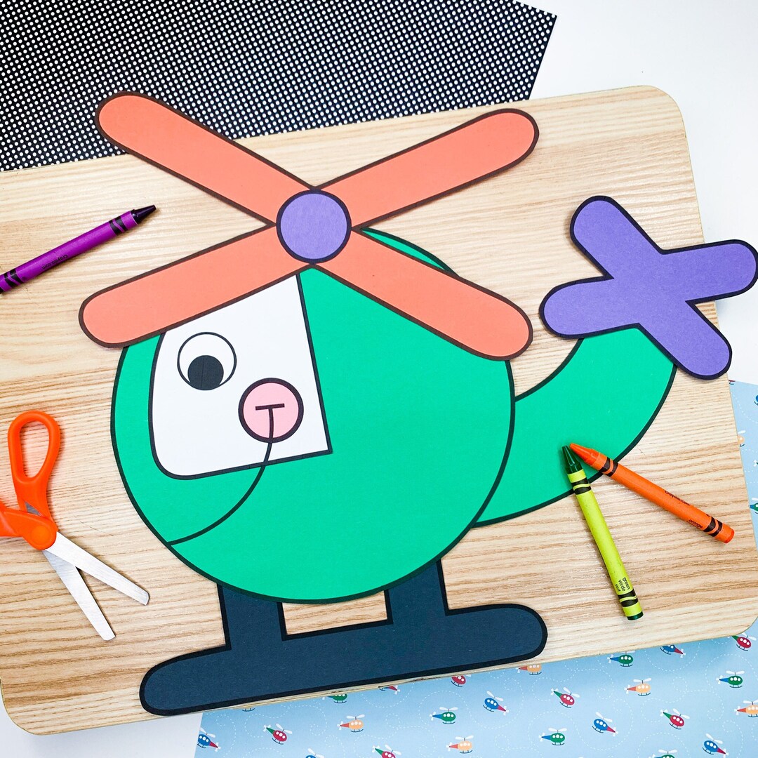 Helicopter Craft for Kids Transportation Crafts Etsy