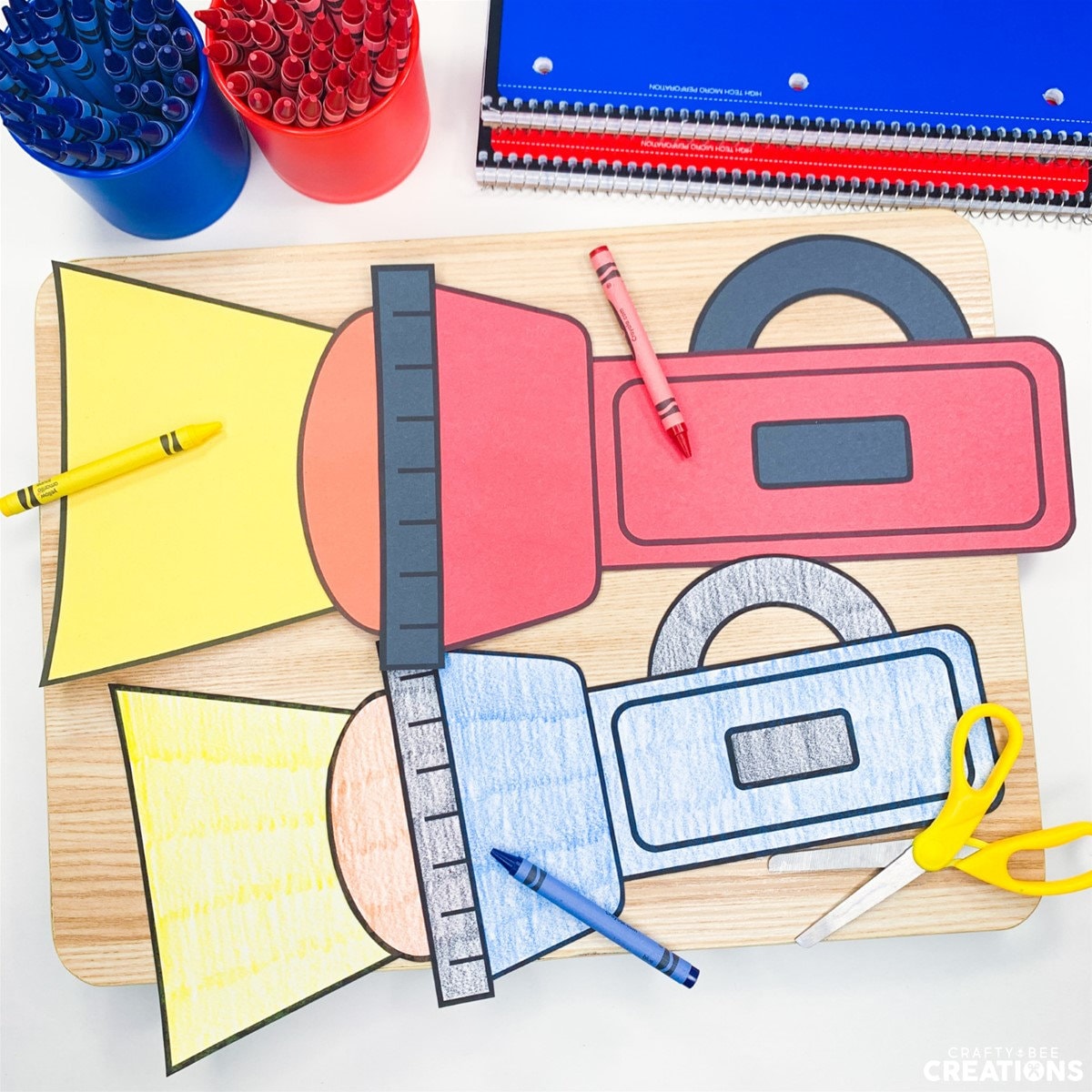 Camping Craft for Kids | Flashlight Craft | Template | Pattern | Camping Craft Activity | Camping Theme Activities | Summer Fun
