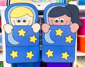 Camping Crafts for Kids | Sleeping Bag Kids Craft | End of the Year Activities | Camping Theme | Summer | Camping Templates | Patterns