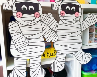 Mummy Craft | Halloween Craft | Halloween Activities | Halloween Fun | Mummy Template | Pattern | Crafts for Kids | Kids Craft