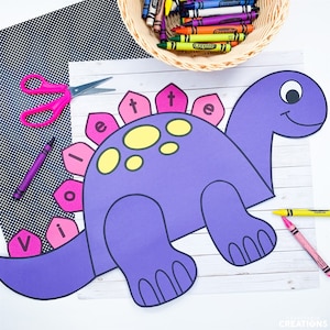 Dinosaur Name Craft for Kids | Dinosaur Activities | Bulletin Board | Editable | Dinosaur Template | Dinosaur Pattern | Prehistoric