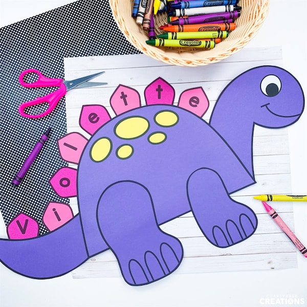 Dinosaur Name Craft for Kids | Dinosaur Activities | Bulletin Board | Editable | Dinosaur Template | Dinosaur Pattern | Prehistoric
