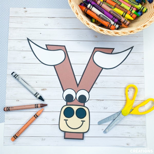 Letter Y Craft Patterns | Yak Craft | Alphabet Crafts | Uppercase Letter Activities