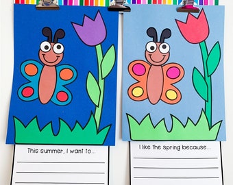 Butterfly Craft for Kids | Butterfly Template | Patterns | Summer Craft | Summer Activities | Spring Activities | Insect | Writing Prompts