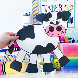 Kuh Basteln für Kinder | Papier Kuh Muster | Bauernhof Tieraktivität | Klicken Sie auf Clack Moo Kühe, die geben Basteln für Kinder | Vorlagen