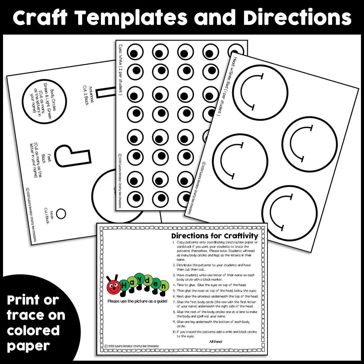 Caterpillar Name Craft for Kids Spring Activities Bulletin Board Caterpillar Name Craft for Kids Spring Activities Bulletin Board
