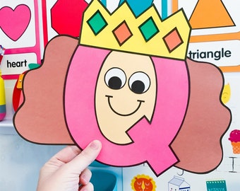 Letter Q Craft Patterns | Queen Craft | Alphabet Crafts | Uppercase Letter Activities