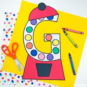 Patrones artesanales de la letra G / Manualidades con máquina de chicles / Manualidades con el alfabeto / Actividades en mayúsculas