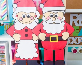 Santa Craft | Polar Express Craft Activities | Christmas Crafts | Santa Template | Mrs. Claus Pattern | Kids Craft | Craft for Kids