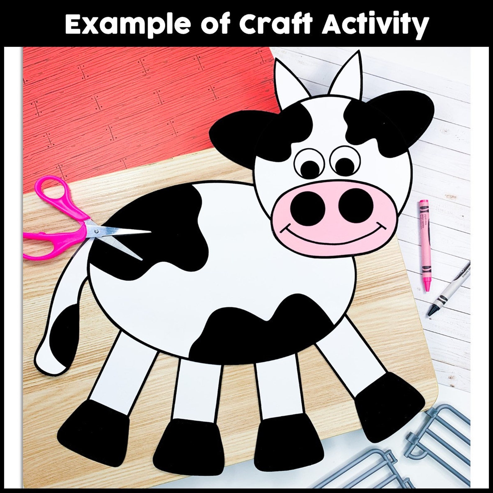 Cow Craft for Kids Paper Cow Patterns Farm Animal Activity Etsy