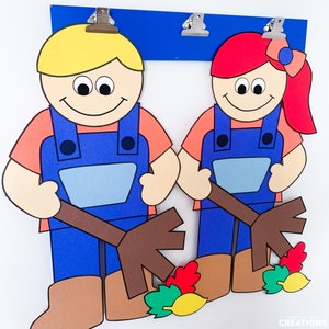 Fall Leaf Craft | Rake Kids Craft Template | September Bulletin Board Ideas | Leaf Pattern | Kindergarten Art | Kids Craft | Craft for Kids