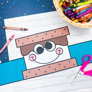 Smores Hat Craft for Kids | Hat Template | Hat Pattern | Camping Activity | How to Make a Smore | Camping Theme | Smore Activity
