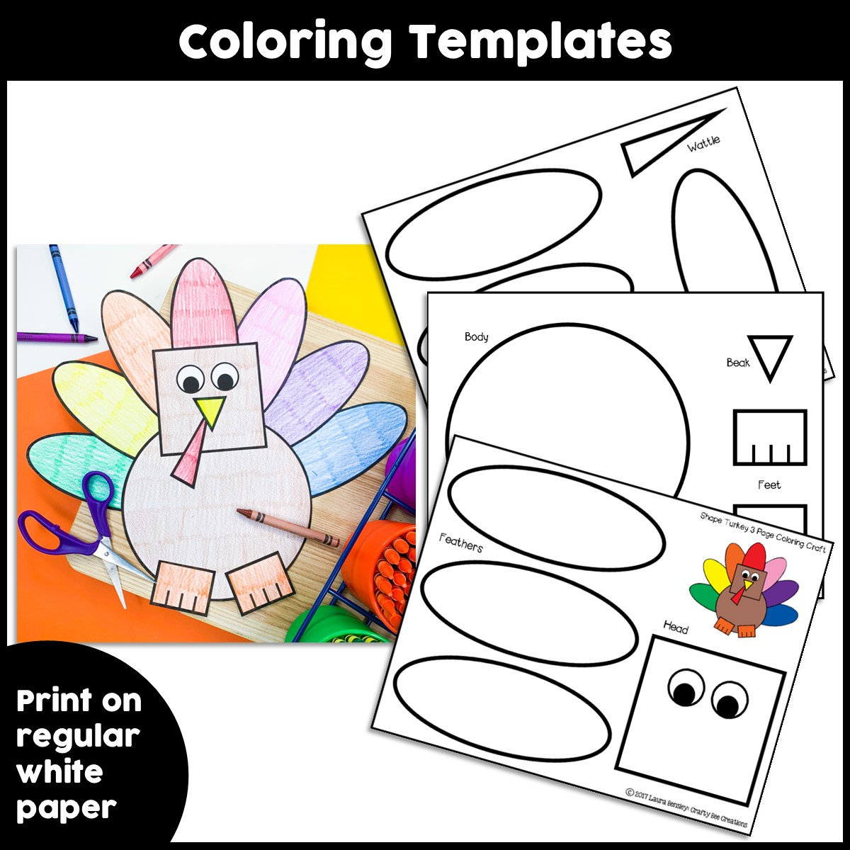 Turkey Craft | Shape Craft | Thanksgiving Craft | Turkey Activities ...