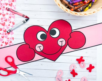 Valentines Day Hat Craft | Crown | Template | Valentine Activity | Kindergarten | Heart Template | Pattern | Kids Craft | Craft for Kids