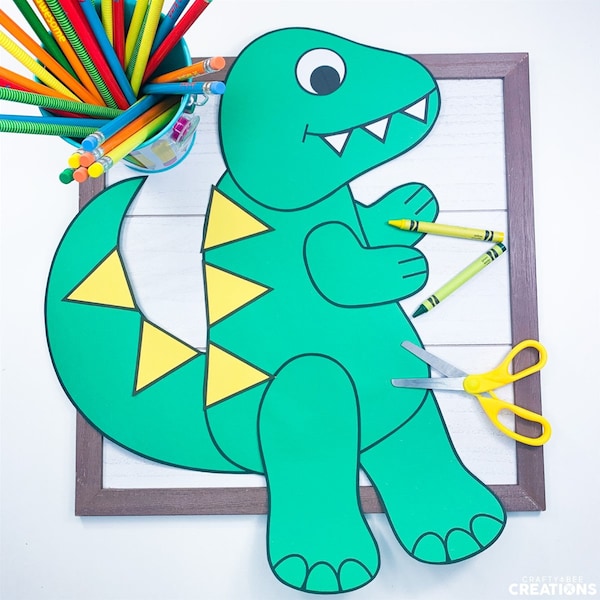 Dinosaur Craft | T-Rex Pattern | T-Rex Template | Tyrannosaurus Rex Craft | Prehistoric Activities | T-Rex Craft | Bulletin Board