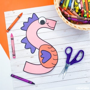 Buchstabe S Bastelanleitung | Seepferdchen-Handwerk | Alphabet Handwerk | Großbuchstabe Aktivitäten