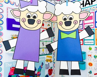 Easter Lamb Craft Pattern | Sheep Craft Pattern | Farm Animal Activities | Mary Had a Little Lamb | Spring Art | Lamb Template | Kids Craft