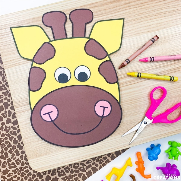 Giraffe Craft Patterns | Zoo Animal Craft | Zoo Animal Activities | Jungle Animal Craft