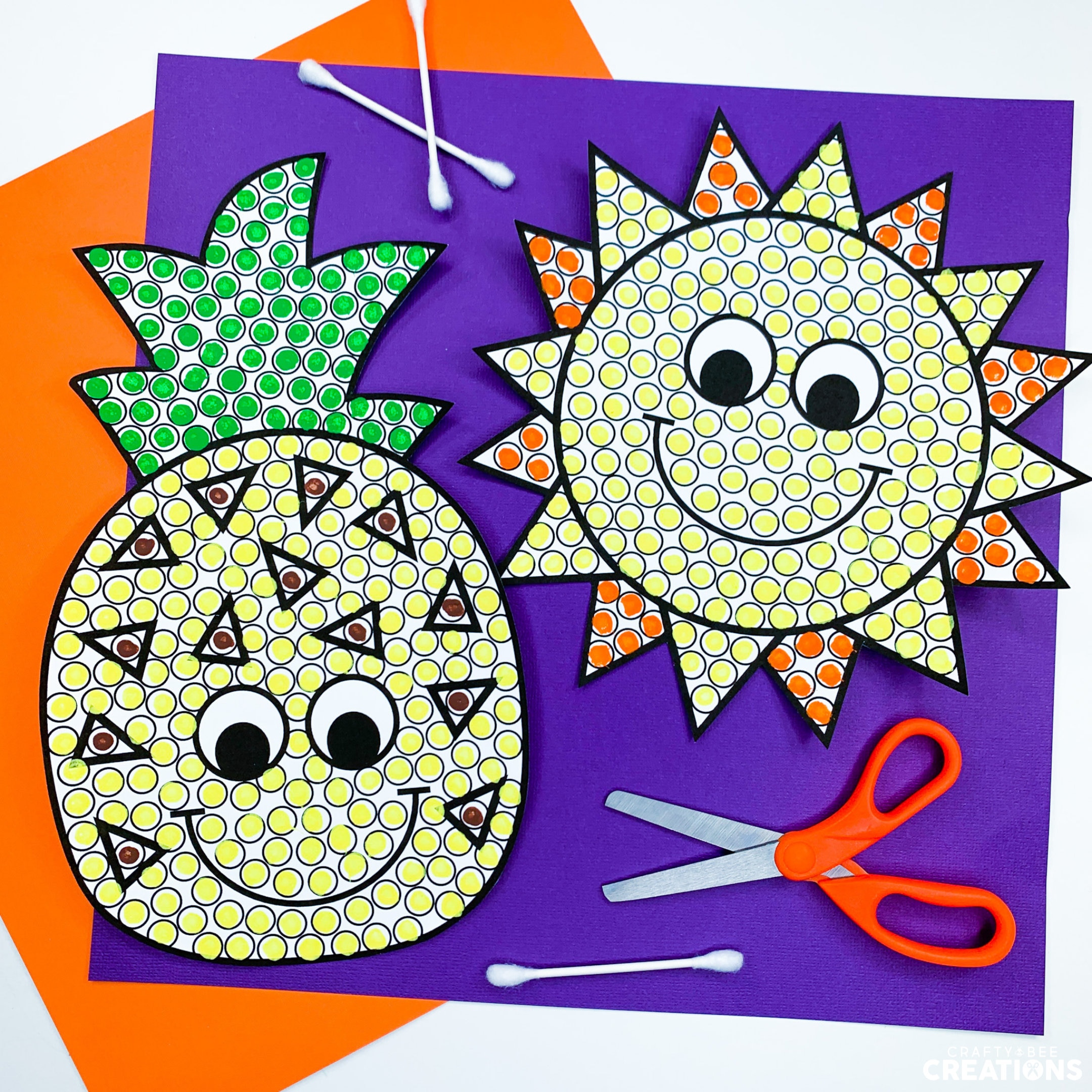 Summer Q Tip Painting Craft | Fine Motor Activities | Kindergarten ...