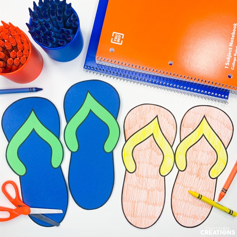 Flip Flops Craft Flip Flop Pattern Flip Flop Template Etsy