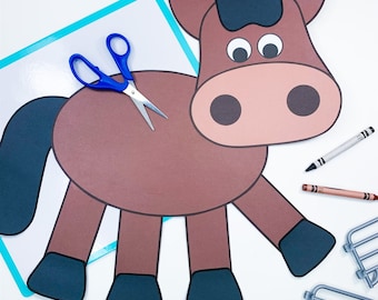 Horse Craft for Kids | Horse Template | Paper Horse Patterns | Farm Animal Activities | Farm Craft | Horse Activity