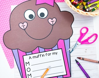 Muffin with Mom Craft | Mothers Day Craft Activities | Acrostic Poem | Kindergarten | Kids Craft | Craft for Kids | Pattern | Template