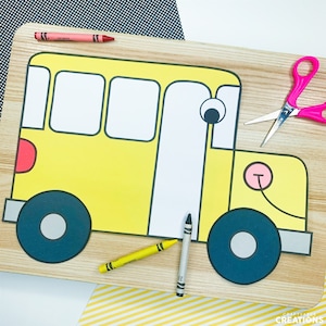 School Bus Craft for Kids | Transportation Crafts | Back to School Craft | Bus Template | Bus Pattern | Cut and Paste Activity