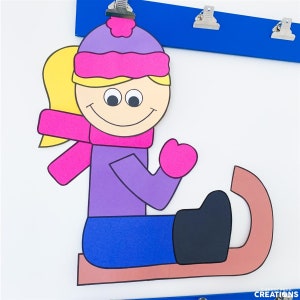 Winter Kids Craft | Winter Craft | Sledding Kids Craft | Winter Activities | Pattern | Template | Kids Craft | Craft for Kids