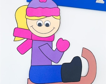Winter Kids Craft | Winter Craft | Sledding Kids Craft | Winter Activities | Pattern | Template | Kids Craft | Craft for Kids