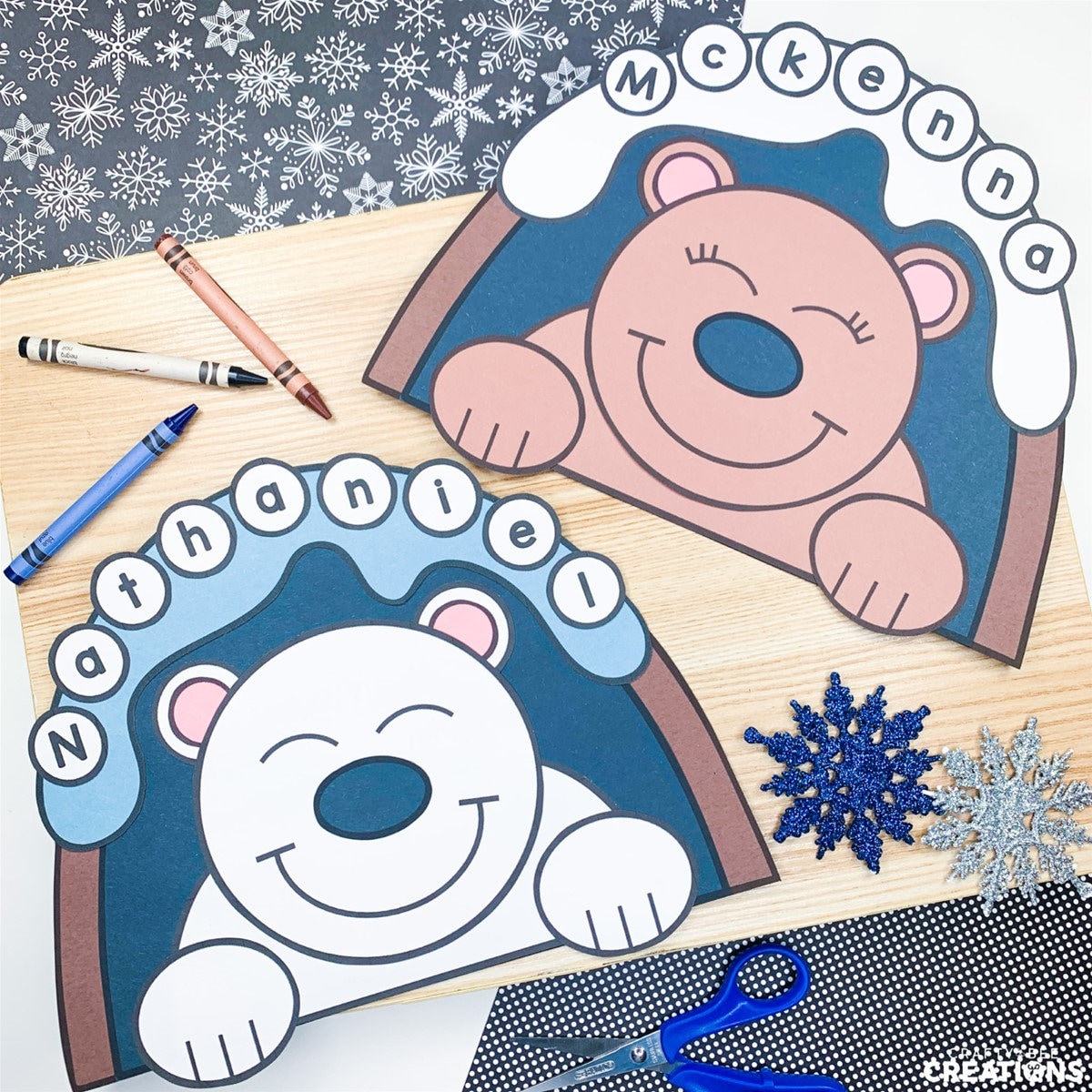 Hibernation Bear Craft | Polar Bear Activities | Name Activities | Brown Bear