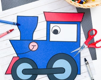 Train Craft for Kids | Transportation Crafts | Transportation Activities | Train Pattern | Train Template | Cut and Paste Activity