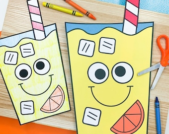 Lemonade Craft for Kids | Template | Pattern | Summer Craft | How to Make Lemonade | Beach Day Activities | Summer Camp