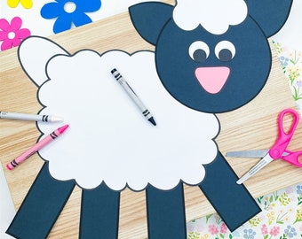Sheep Craft for Kids | Sheep Craft Template | Paper Sheep Patterns | Farm Animal Activities | Farm Craft | Sheep Activity