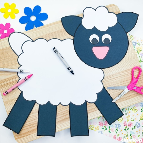 Sheep Craft for Kids | Sheep Craft Template | Paper Sheep Patterns | Farm Animal Activities | Farm Craft | Sheep Activity